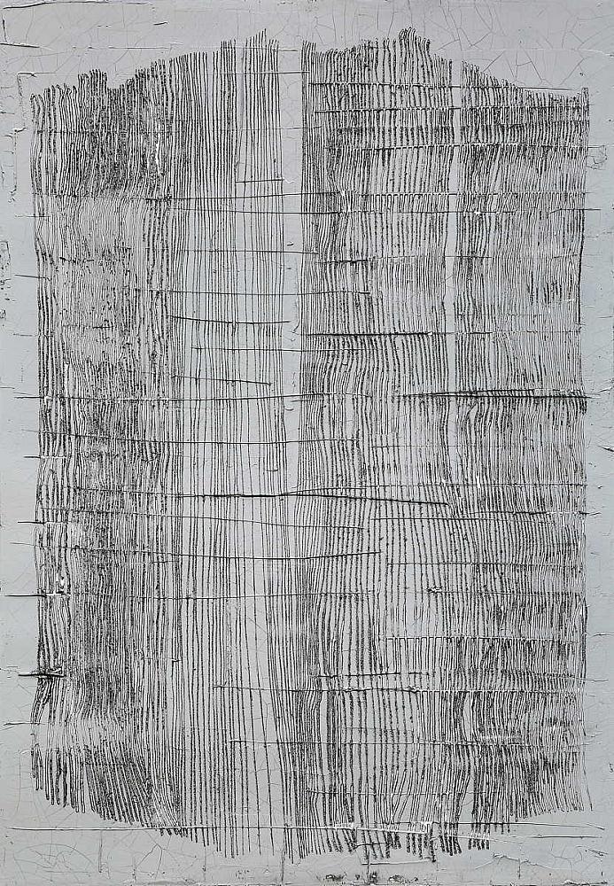 O.T. | 2017 | Ritzung | Acryl Spachtel Papier | 100x70 cm